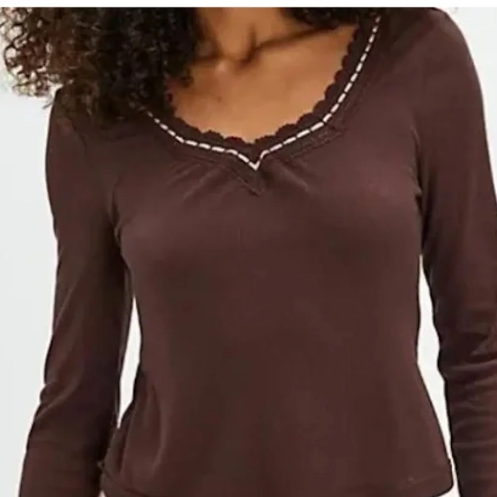 FREE PEOPLE ONLY YOU LONG SLEEVE TOP BROWN PINK SP
